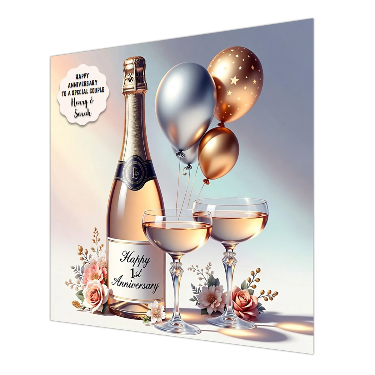 Personalised 1st Wedding Anniversary Card Special Couple, Son, Daughter, Wife, Husband
