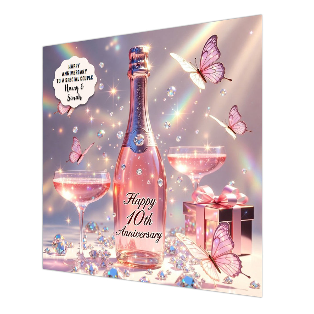 Personalised 10th Wedding Anniversary Card Special Couple, Son, Daughter, Wife, Husband