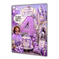 4th Birthday Card Princess Girl Granddaughter Daughter Large A5 Size