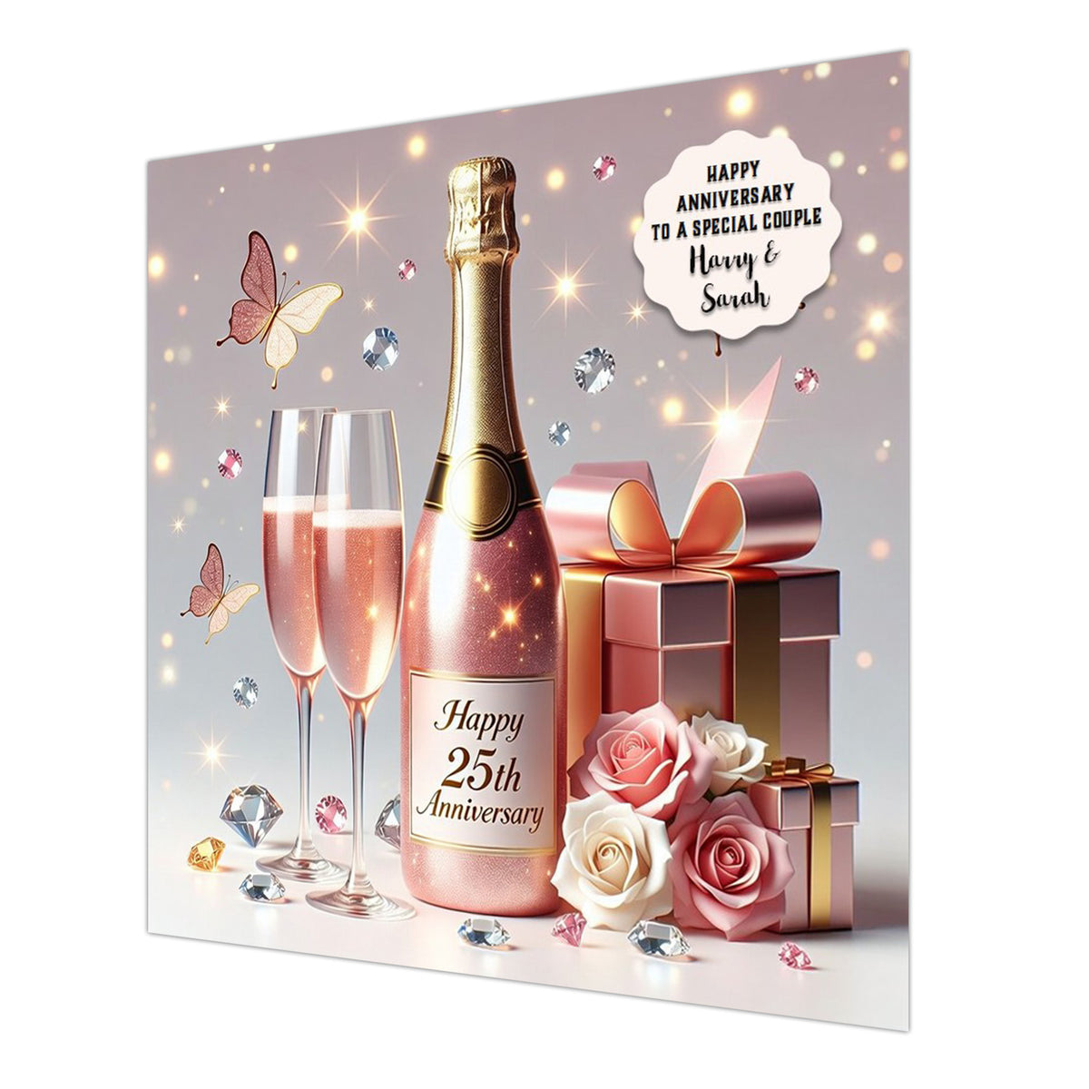 Personalised 25th Wedding Anniversary Card Special Couple, Son, Daughter, Wife, Husband