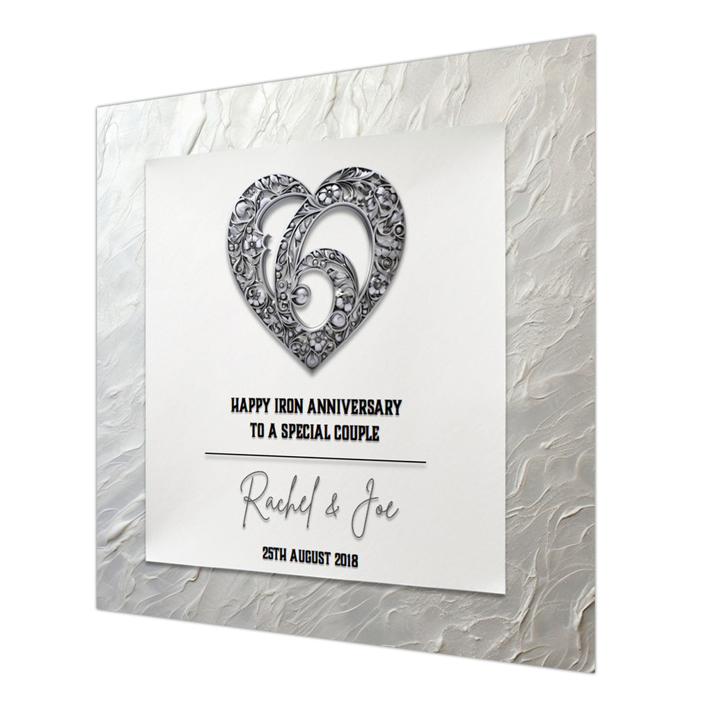 6th Iron Wedding Anniversary Card For Husband, Wife or Special Couple Personalised
