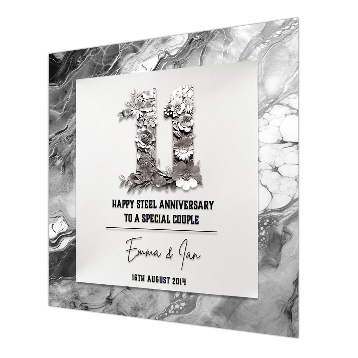11th Steel Wedding Anniversary Card For Husband, Wife or Special Couple Personalised