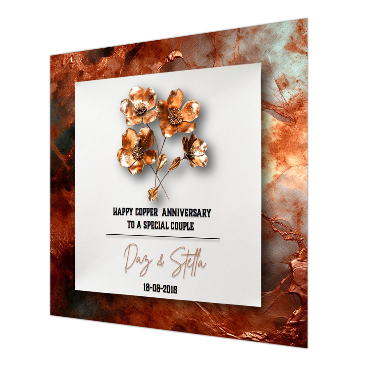 7th Copper Wedding Anniversary Card For Husband, Wife or Special Couple Personalised