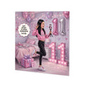 Personalised 11th Birthday Card - Girl Making a Video - Black Hair