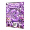 3rd Birthday Card  Girl Granddaughter Daughter Niece Large A5 Size