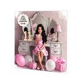 Personalised 11th Birthday Card - Girl Using a Phone at a Dressing Table - Black Hair