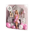 Personalised 11th Birthday Card - Girl Using a Phone at a Dressing Table - Blonde Hair