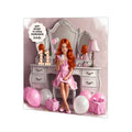 Personalised 11th Birthday Card - Girl Using a Phone at a Dressing Table - Ginger Hair