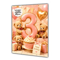 3rd Birthday Card Teddy Bear Girl Granddaughter Daughter Large A5 Size