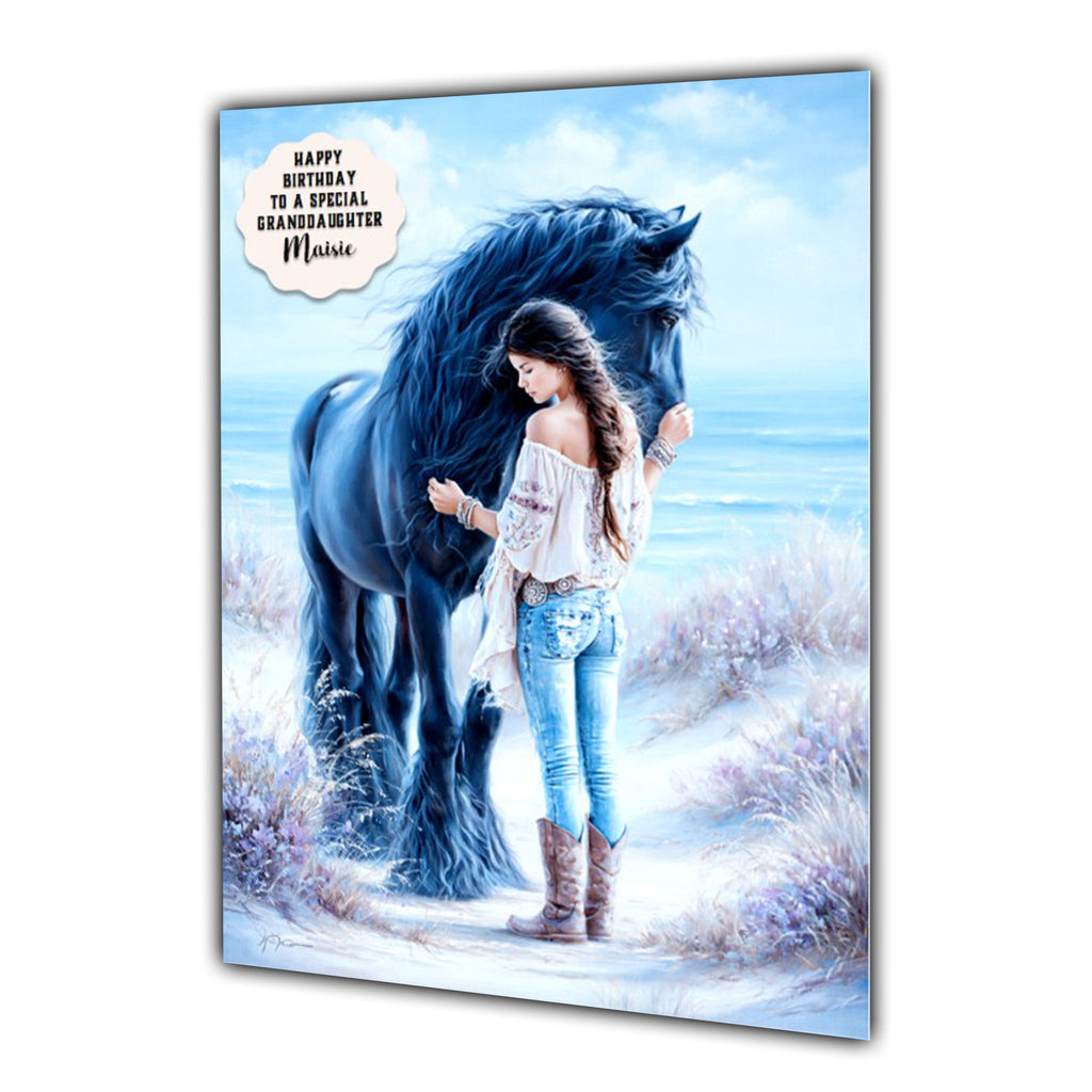 Birthday Card Girl Horse Teenager Granddaughter Daughter Large A5 Size