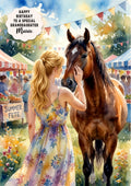 Birthday Card Girl Her Horse Granddaughter Daughter Niece Large A5 Size
