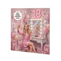 Personalised 13th Birthday Card - Girl Taking a Selfie at a Dressing Table - Blonde Hair