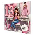 Personalised 13th Birthday Card - Girl at a Dressing Table - Brown Hair