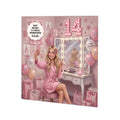 Personalised 14th Birthday Card - Girl at a Dressing Table - Blonde Hair