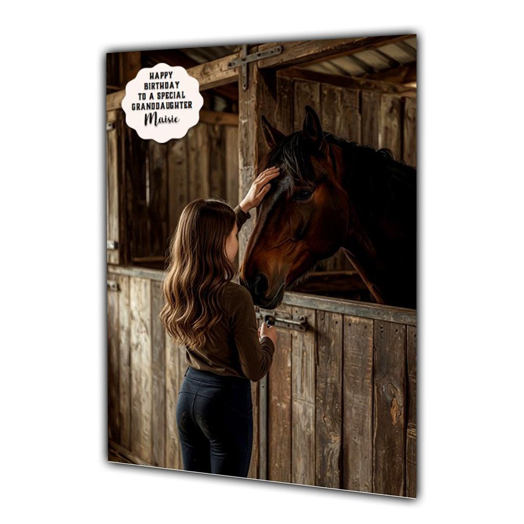 Birthday Card Girl Her Horse Granddaughter Daughter Niece Large A5 Size