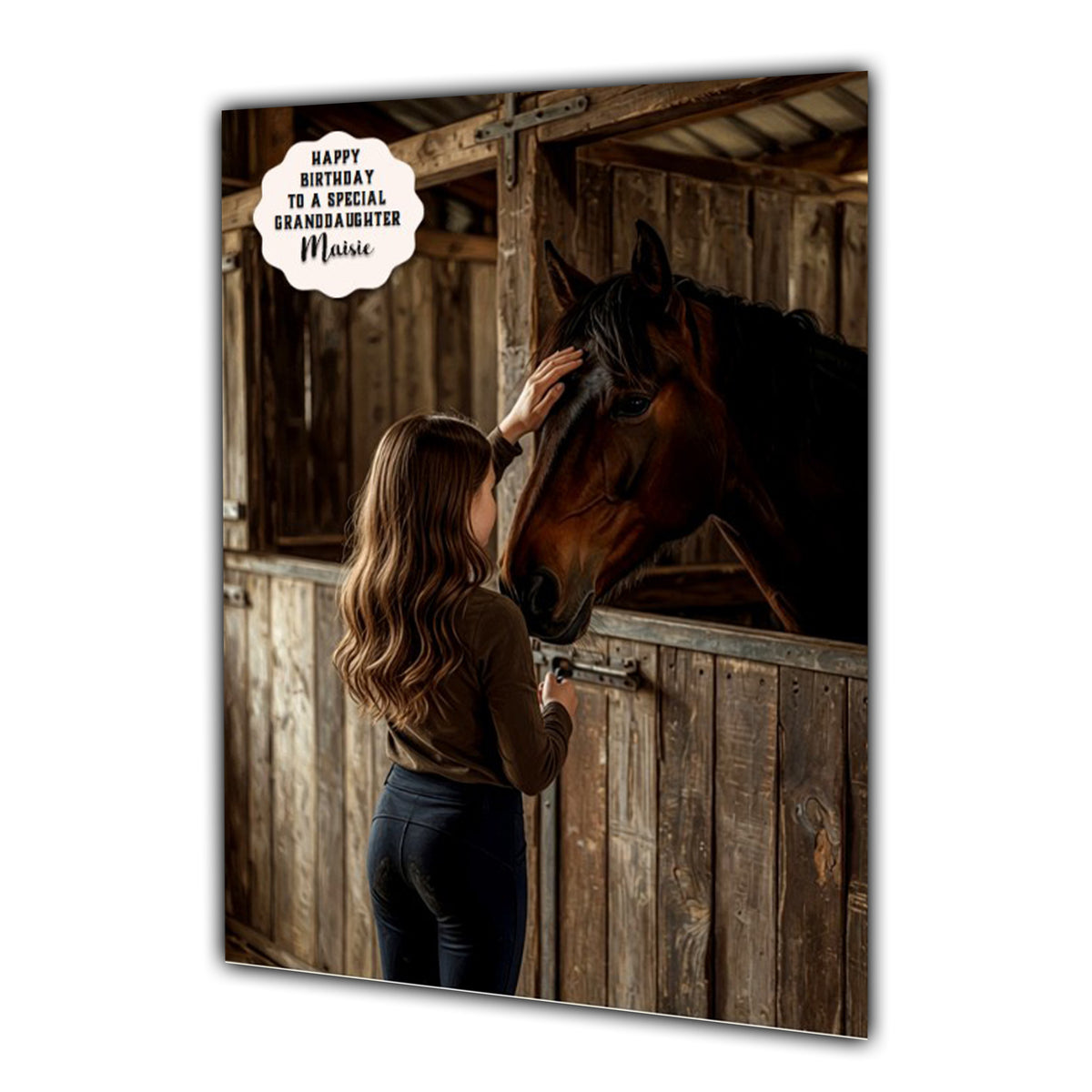 Birthday Card Girl Her Horse Granddaughter Daughter Niece Large A5 Size