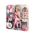 Personalised 15th Birthday Card - Girl at a Dressing Table - Blonde Hair