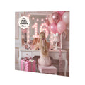 Personalised 16th Birthday Card - Girl at a Dressing Table - Blonde Hair