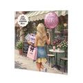 Personalised 16th Birthday Card - Girl Shopping near a Cafe - Blonde Hair