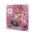 Personalised 16th Birthday Card - Girl Using a Phone on a Bed - Blonde Hair