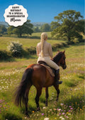 Personalised Birthday Card Girl Her Horse Granddaughter Daughter A5 Size