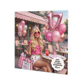 Personalised 17th Birthday Card - Girl at a Cafe - Blonde Hair