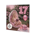 Personalised 17th Birthday Card - Girl Reading in a Garden Chair - Blonde Hair