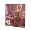 Personalised 17th Birthday Card - Girl Reading in a Pink Chair - Blonde Hair