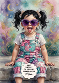 Personalised Birthday Card Girls Sassy Pants Granddaughter Daughter A5 Size