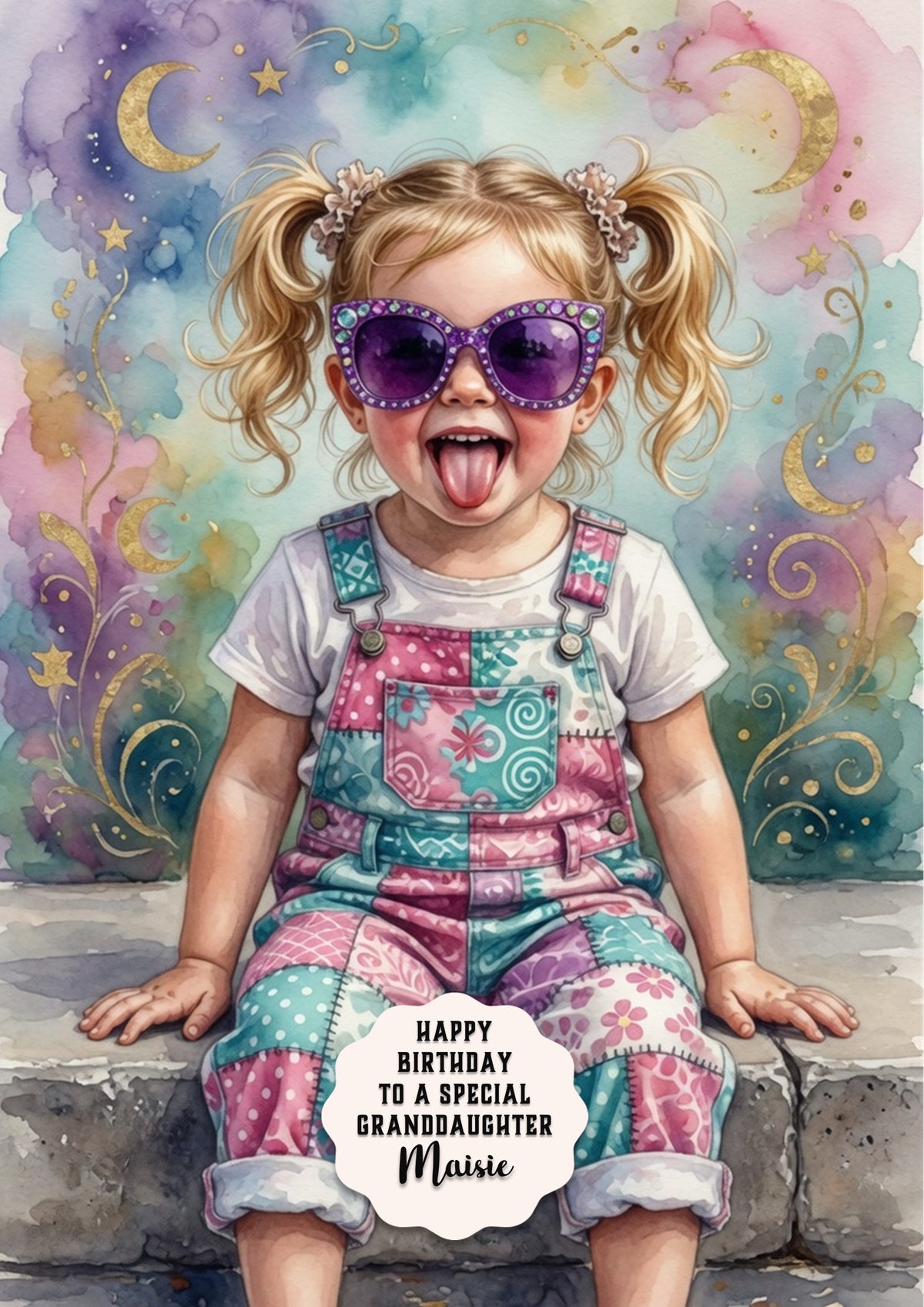 Personalised Birthday Card Girls Sassy Pants Granddaughter Daughter A5 Size