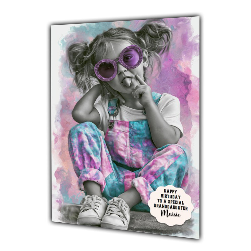 Personalised Birthday Card - Little Girl in Sunglasses