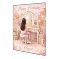 Happy Birthday Niece 8th Pink Vanity Greeting Card A5