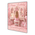 Happy Birthday Granddaughter 9th Pink Vanity Greeting Card A5