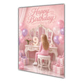 Happy Birthday 9th Pink Vanity Greeting Card A5