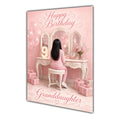 Happy Birthday Granddaughter 9th Pink Vanity Greeting Card A5
