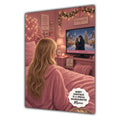 Personalised Christmas Card - Girl Watching a Christmas Film