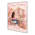 Happy Birthday Niece 11th Pink Vanity Greeting Card A5