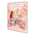 Happy Birthday Niece 12th Pink Vanity Greeting Card A5
