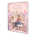 Happy Birthday 13th Pink Vanity Greeting Card A5