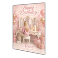 Happy Birthday Niece 14th Pink Vanity Greeting Card A5