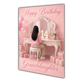 Happy Birthday Granddaughter 14th Pink Vanity Greeting Card A5