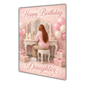 Happy Birthday Daughter 14th Pink Vanity Greeting Card A5