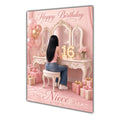 Happy Birthday Niece 16th Pink Vanity Greeting Card A5