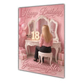 Happy Birthday Granddaughter 18th Pink Vanity Greeting Card A5