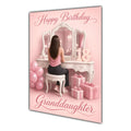 Happy Birthday Granddaughter 18th Pink Vanity Greeting Card A5