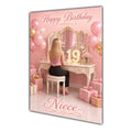 Happy Birthday Niece 19th Pink Vanity Greeting Card A5