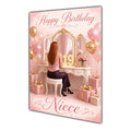 Happy Birthday Niece 19th Pink Vanity Greeting Card A5