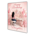 Happy Birthday Daughter 19th Pink Vanity Greeting Card A5
