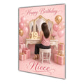 Happy Birthday Niece 19th Pink Vanity Greeting Card A5