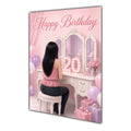 Happy Birthday 20th Pink Vanity Greeting Card A5